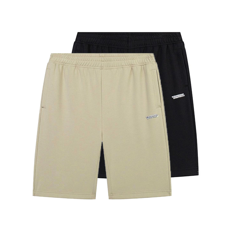 361度男子针织短裤新品2024秋季时尚棉质运动裤361男士拉链五分裤