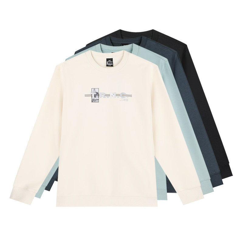 361度男士综训上衣新品2024秋时尚潮流圆领运动衫361男子套头卫衣