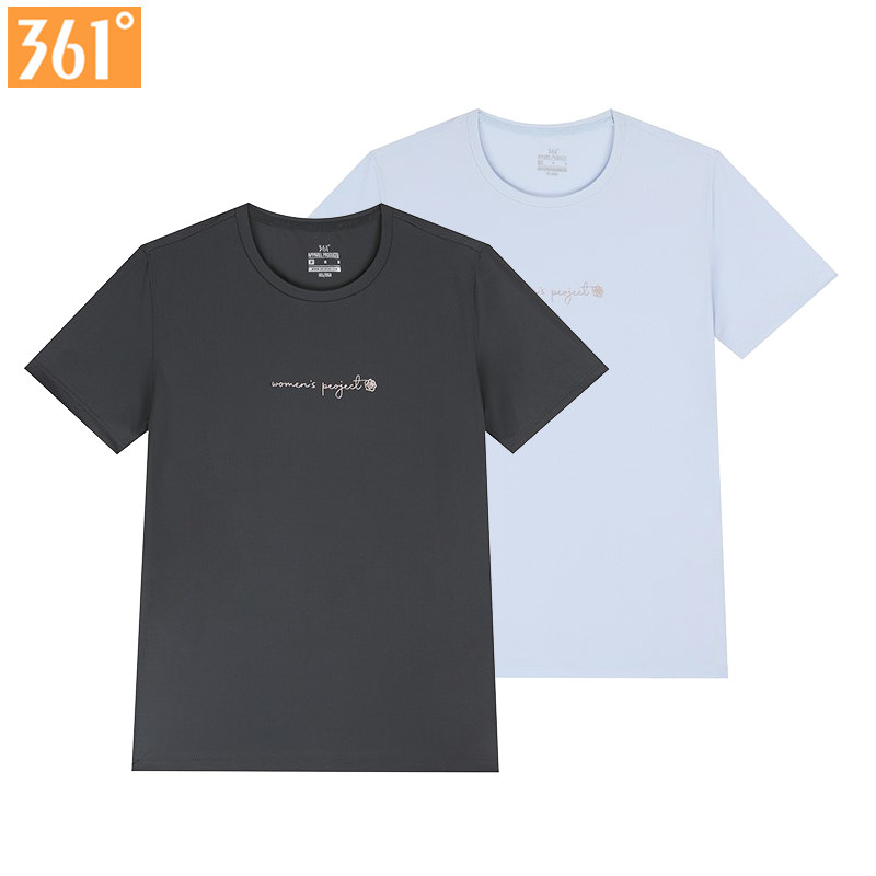 361度运动t恤女专柜春秋新品速干弹力透气冰沁舒适上衣圆领短T恤