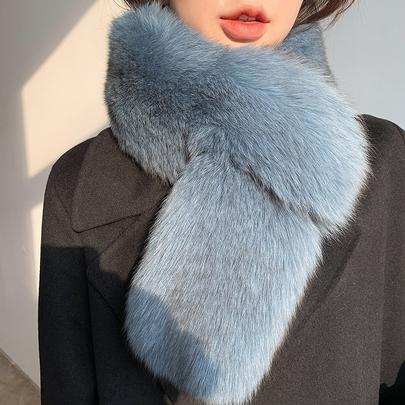 冬季气质百搭女双面整皮狐狸毛围巾真毛加厚保暖皮草大围脖毛领子