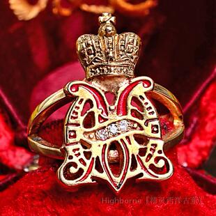 SOLD(1881-1895S)沙俄王室徽记皇冠钻石俄罗斯Faberge56古董戒指