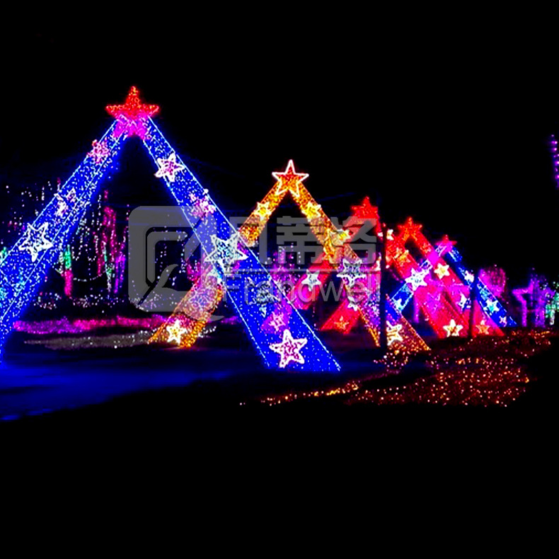 发光时空隧道户外防水灯光拱门厂家新年灯光节造型灯led拱门定制