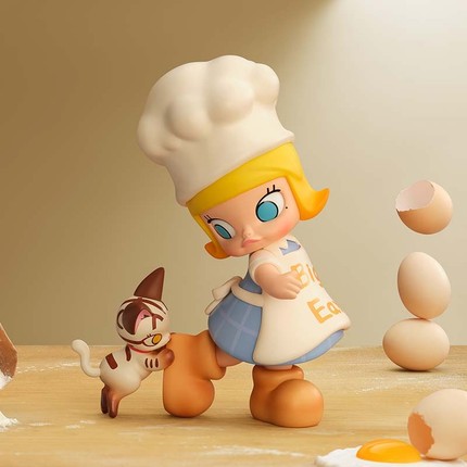 正版POPMART泡泡玛特MOLLY面包脑袋茉莉手办盲盒玩具摆件潮流礼物