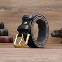 Top layer pure cowhide belt for young men, handcrafted leather belt for young men, simple and retro leather pin buckle belt, Korean version for young people thumbnail 7