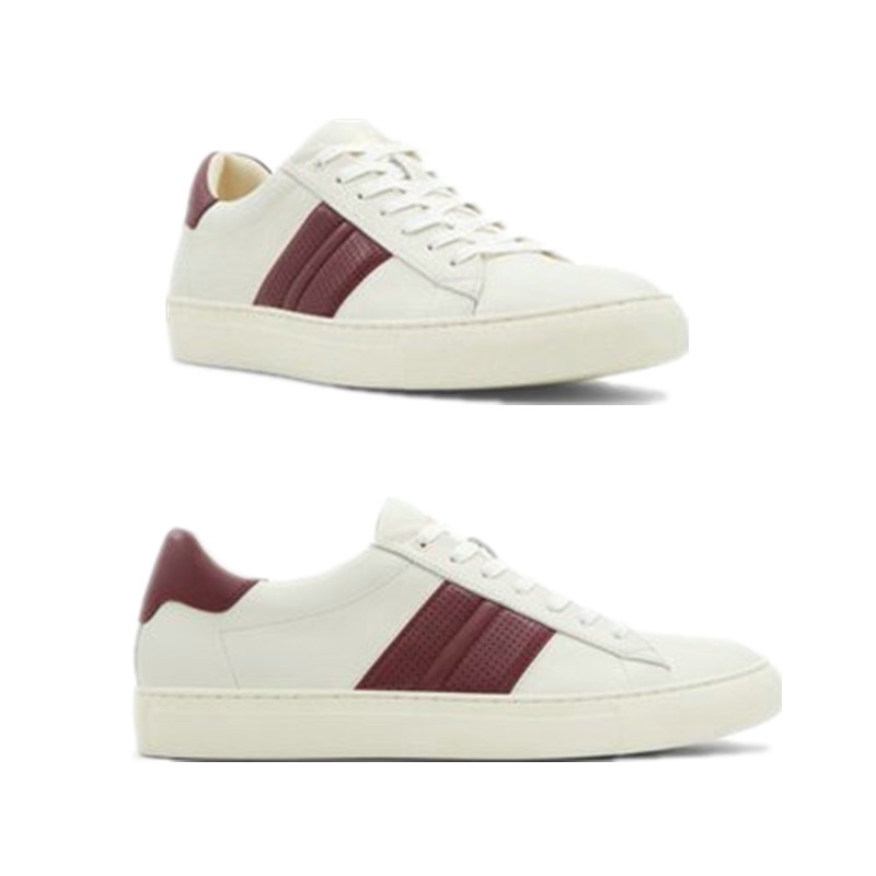 外贸经典时尚商务休闲男士板鞋小白鞋头层牛皮扎线高端奶油色真皮