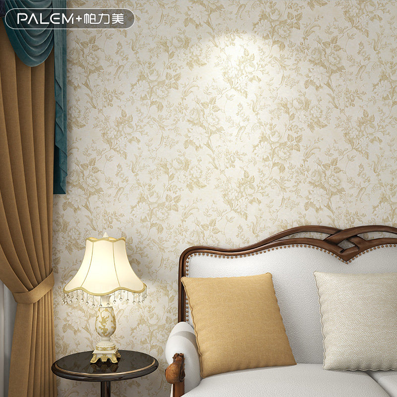 帕力美高档轻奢美式无缝墙布复古卧室客厅家用背景墙壁布活性炭