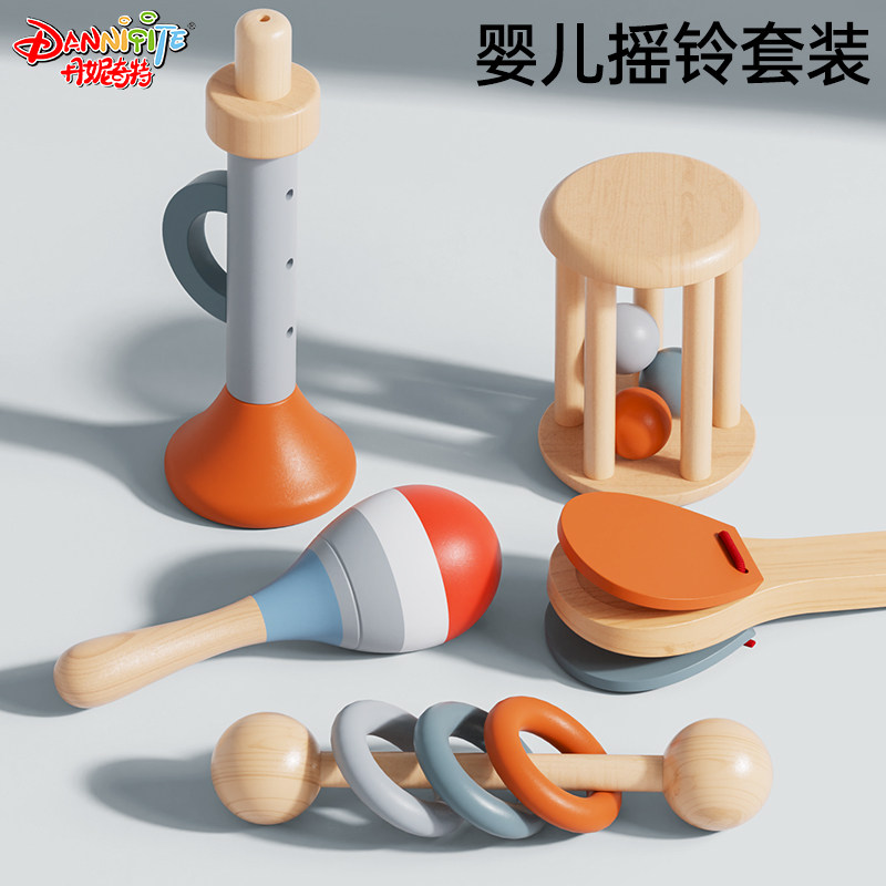 婴幼儿童抓握小沙锤0到3个月早教训练6个月宝宝早教益智玩具摇铃
