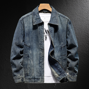 2025新款 复古水洗做旧牛仔夹克外套男春秋街头宽松休闲轻奢 美式