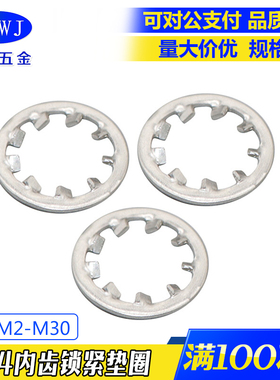 304不锈钢内齿锁紧防松垫圈DIN6797J/GB861.2自锁止动菊花介子