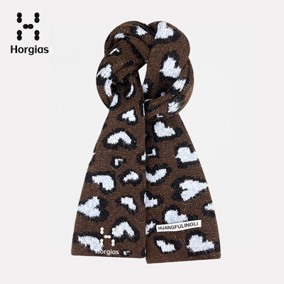 官方正品火柴棍拓途系列韩系爱心豹纹毛线围巾女2025秋冬针织围脖