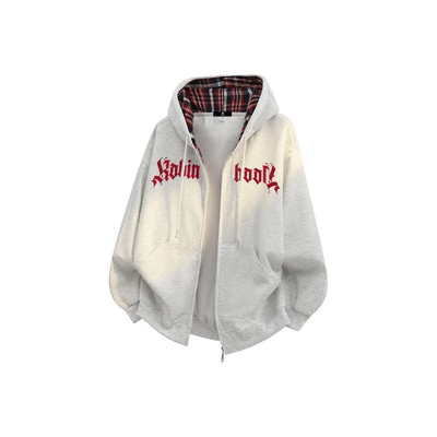 美式重磅潮牌春秋冬连帽拉链开衫卫衣时尚宽松休闲情侣百搭上衣