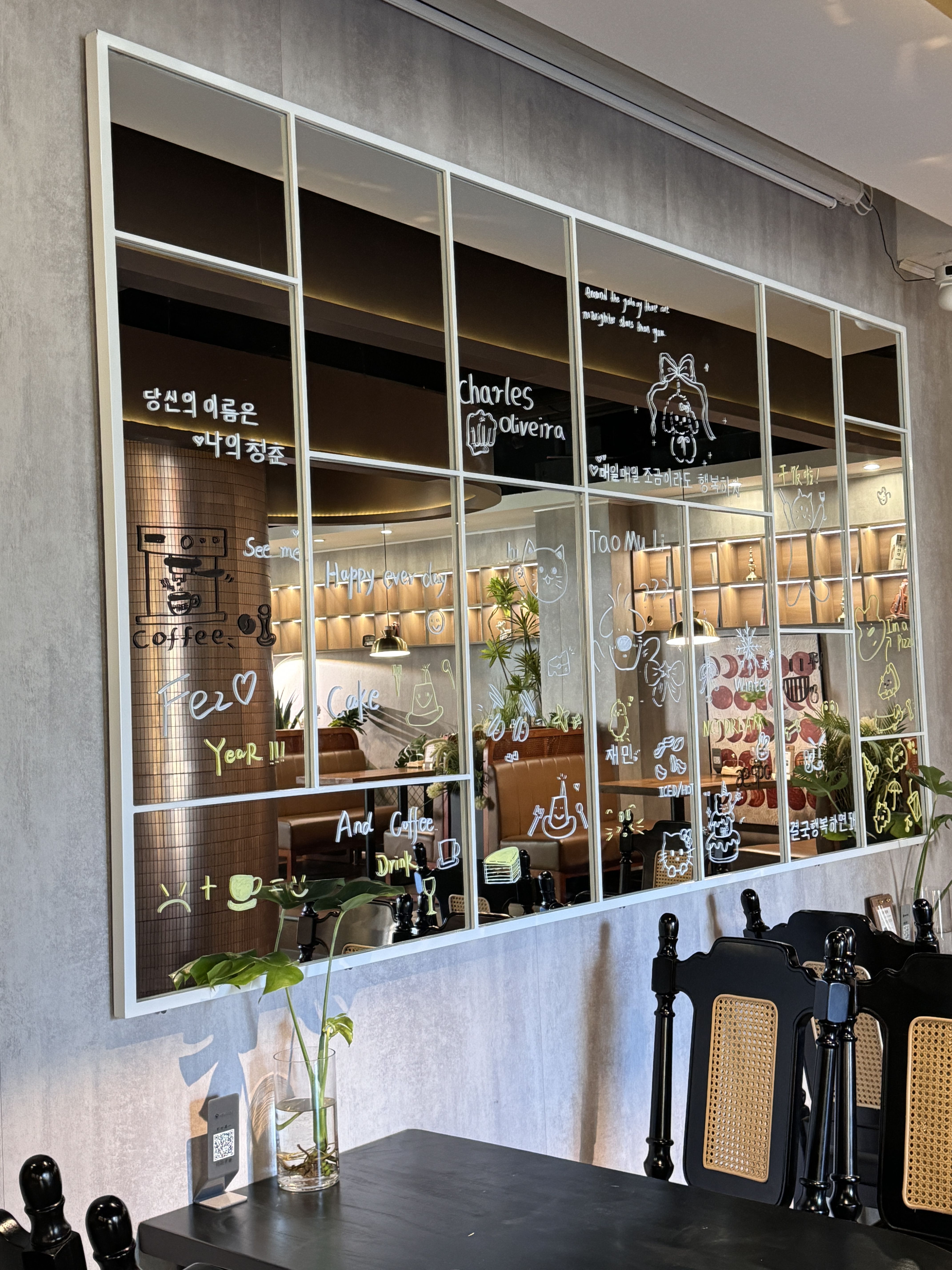 韩系ins风打卡镜子墙甜品奶茶店咖啡餐厅墙面装饰镜网红拍照镜子