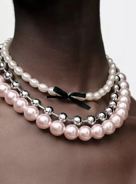 欧美大牌轻奢巴洛克仿珍珠项链