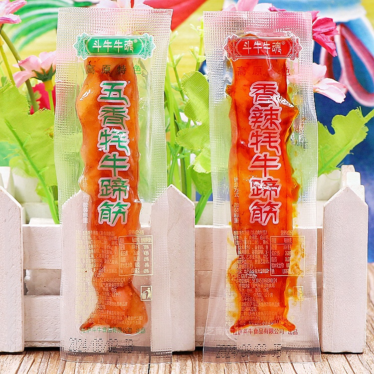 西藏特产斗牛牛魂牦牛蹄筋高原特色五香香辣牛筋开袋即食半斤包邮