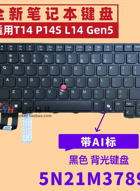适用IBM Thinkpad T14 Gen5 US 黑色 背光键盘SG-B6630-XUA SH173