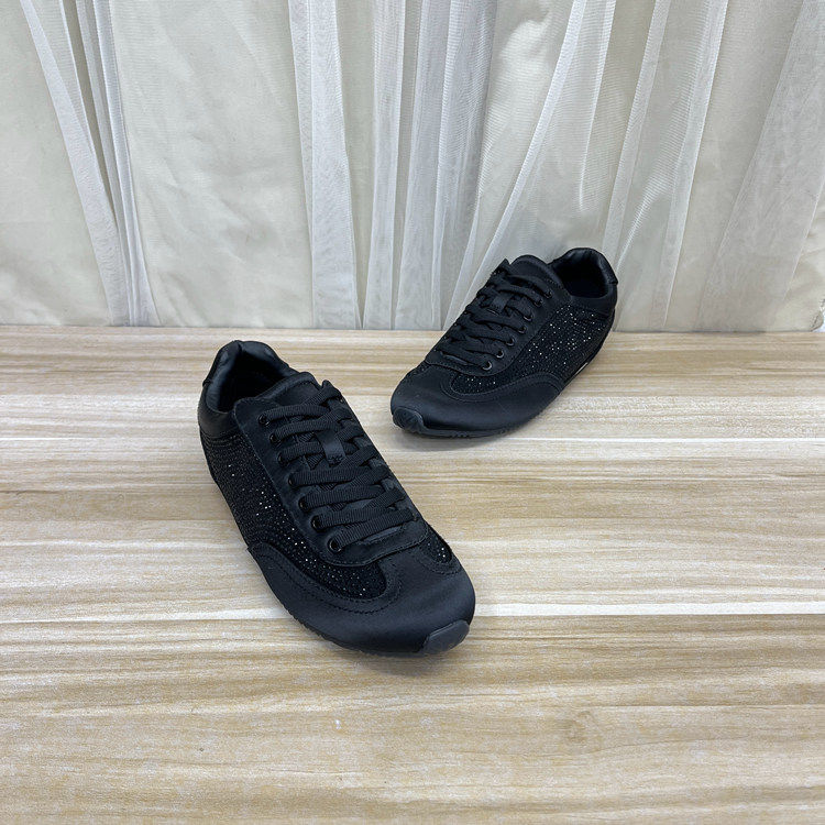 外贸原单女鞋shoes时尚圆头亮光细节撞色带钻系带平底休闲运动鞋