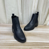 Lady 短靴 圆头纯色厚底粗跟套筒时装 Shoes外贸原单女靴新款 时尚