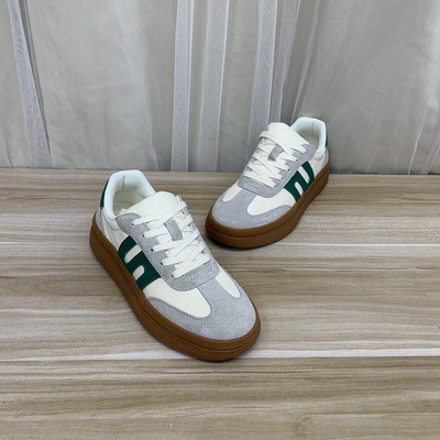 复古时尚圆头系带厚底百搭休闲鞋