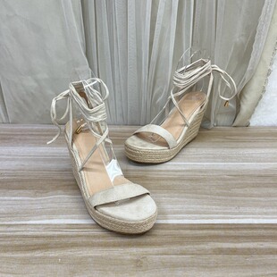 凉鞋 Lady 圆头纯色厚底坡跟细带时装 微瑕时尚 Shoes外贸原单女鞋