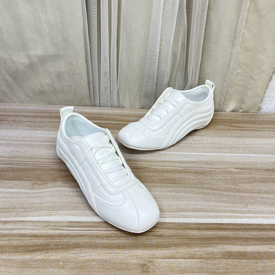 百搭圆头纯色系带平底单鞋德训鞋