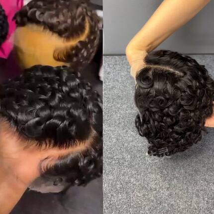 Chioma Wig Pixie 短卷假发 100%真人发黑人爆炸头 自然短发 Wigs