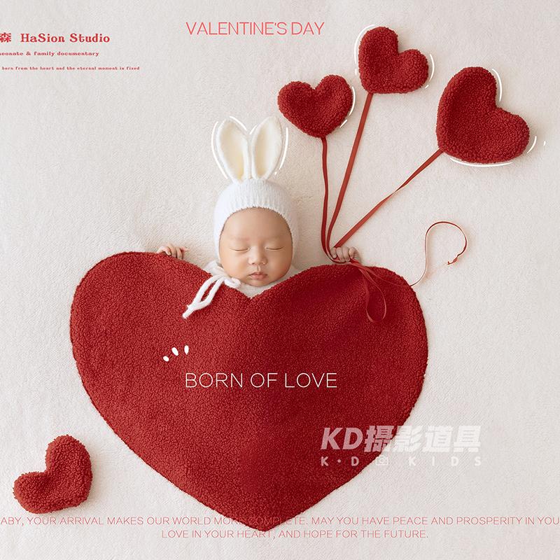 原版可爱新生儿摄影爱心主题道具