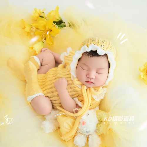 可爱新生婴儿摄影服装套装影楼宝宝满月照衣服在家上门照相KD道具