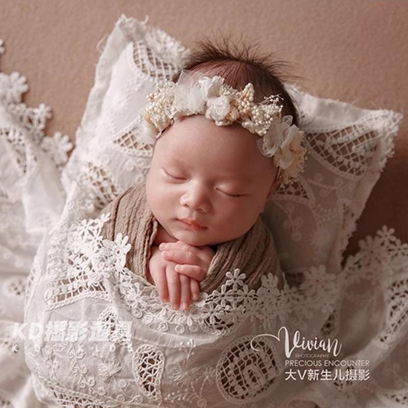 新品影楼新生儿摄影包裹主题宝宝照满月写真帽子头花KD摄影道具