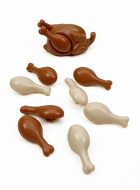 MOC小颗粒积木配件食物33048烤鸡鸡腿火鸡烧鸡露营烧烤摊拼装玩具