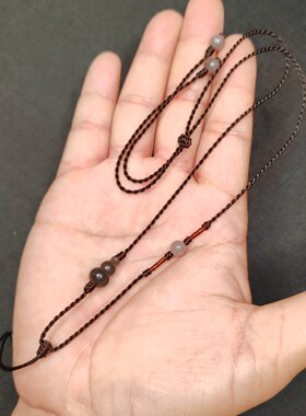 和田玉葫芦手工编织吊坠项链绳细