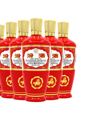 汾酒53度出口红玻汾酒500mlX6清香型高度白酒6瓶装