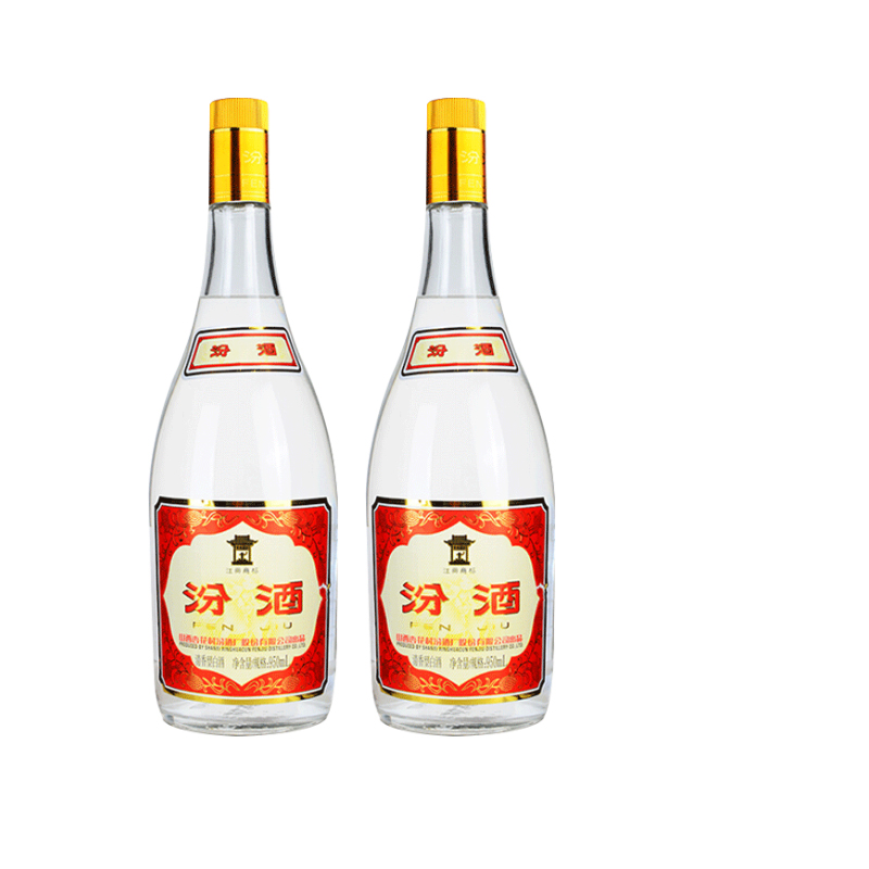 【2021年老酒】汾酒55度950mlX2大黄盖汾酒将军汾高度白酒2瓶装
