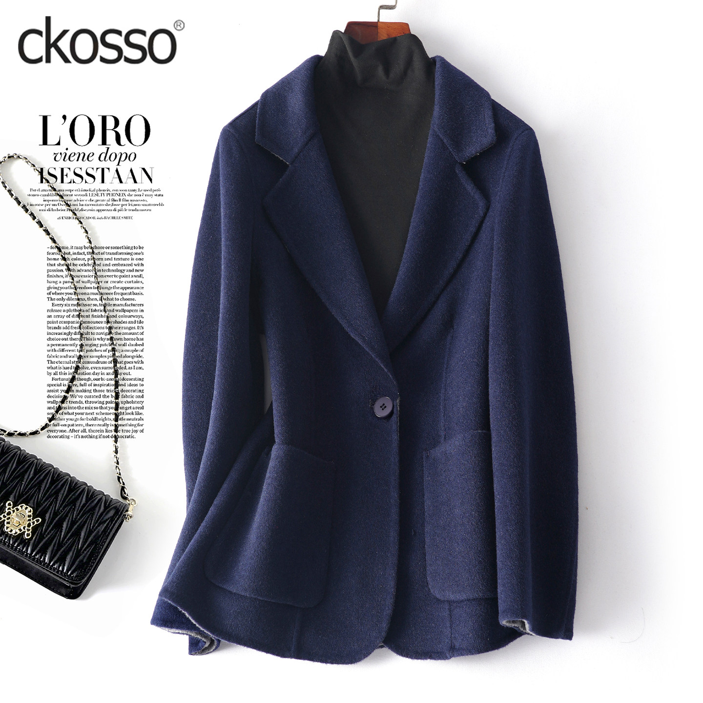 毛呢西装外套女短款一粒扣修身气质加大码2026春秋新款双面绒西服