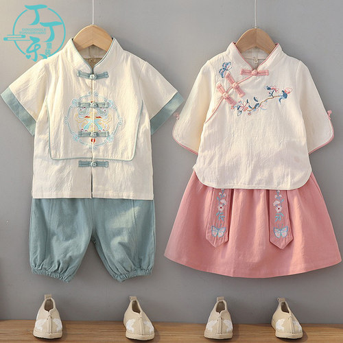 儿童演出服汉服男女童薄款唐装