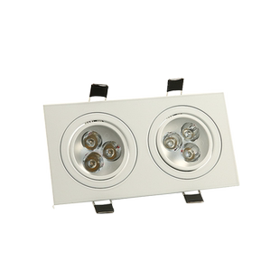 LED筒灯双眼斗胆灯双头射灯商场家装吊顶孔灯10x20双头格栅长方形