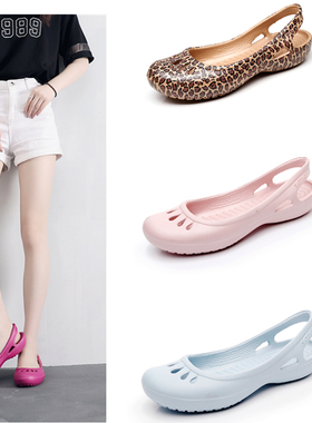 2025新款洞洞鞋女夏季浅口平底防滑护士鞋女凉鞋拖鞋花园鞋沙滩鞋