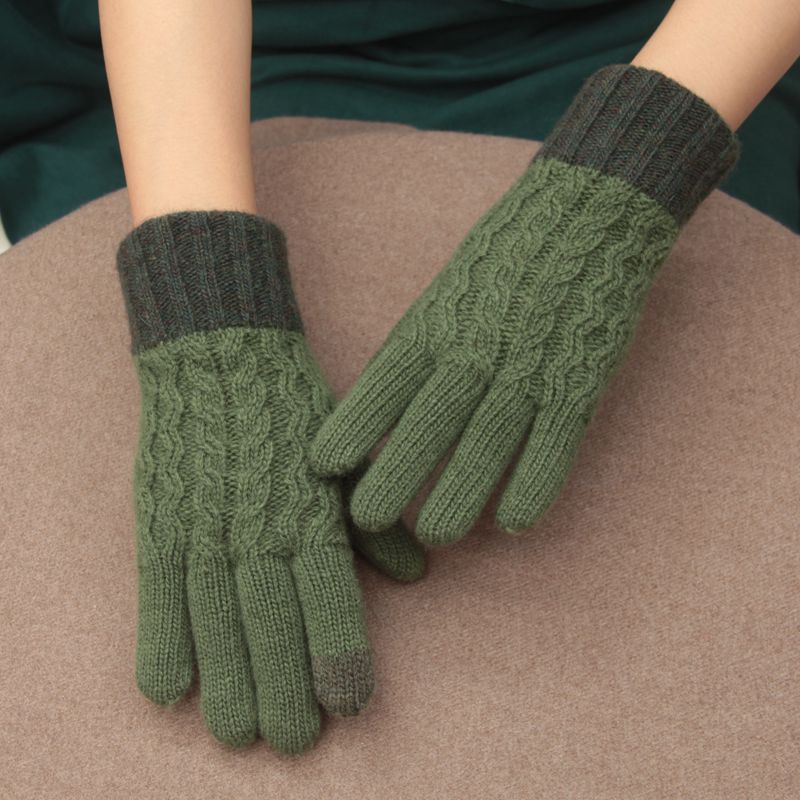 日本羊毛针织保暖冬季不加绒手套