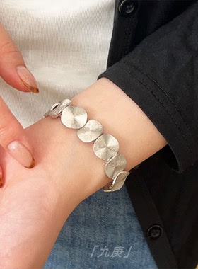 「几何叠圆」S925银极简手链