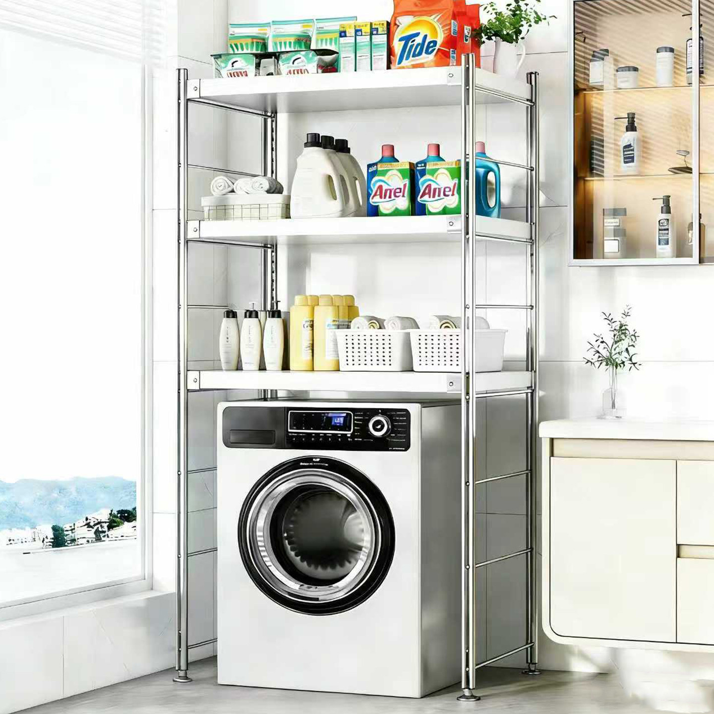 洗衣机置物架下空式上方架子客厅阳台储物高脚架货架行李箱收纳架,收纳整理,洗衣机置物架,淘宝优惠券,粉丝福利购,淘宝优惠卷