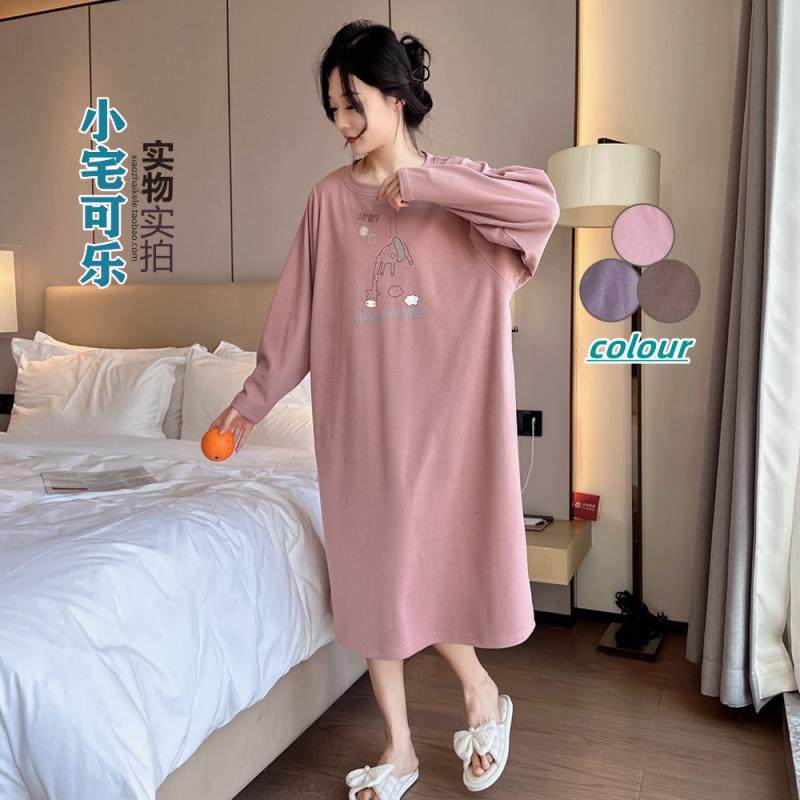 秋冬日系德绒长袖长款大码加肥200斤睡裙女保暖薄绒小鹿T恤裙女,女士内衣/男士内衣/家居服,睡裙,淘宝优惠券,粉丝福利购,淘宝优惠卷