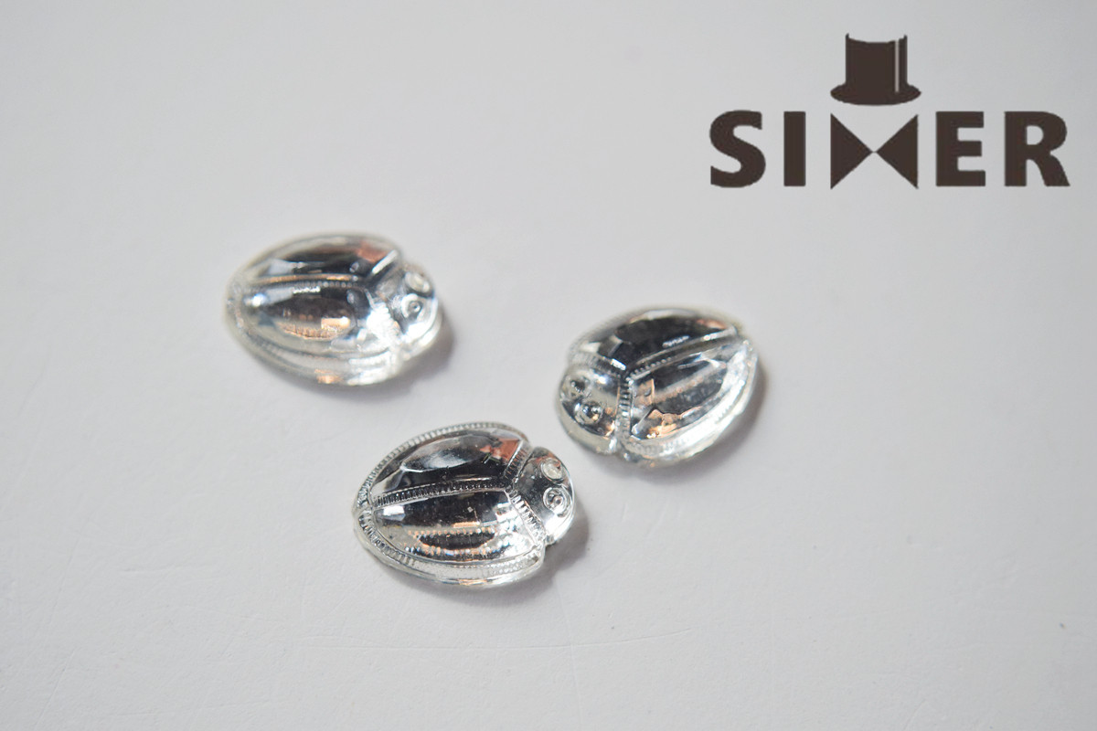 进口古董白色稀有圣甲虫宝石贴片15*12diy手作饰品配件【杂项】