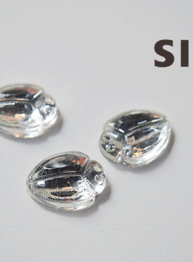 进口古董白色稀有圣甲虫宝石贴片15*12diy手作饰品配件【杂项】