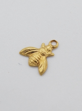 美国进口手作饰品材料迷你蜜蜂吊坠项链手链收尾物件1.2cm[小飞虫