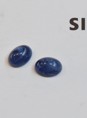 美国进口深蓝色晕染树脂椭圆8*6mm宝石贴片手工配件饰品材料【蓝