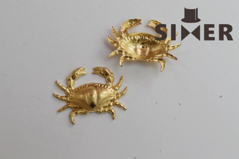 进口黄铜小螃蟹装饰贴片