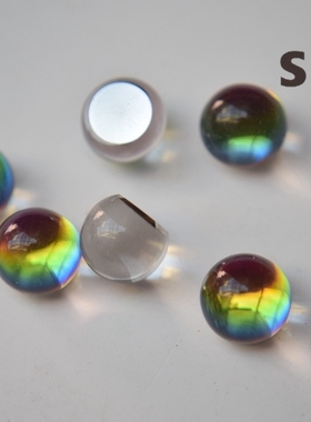 1950s进口施家炫彩气泡琉璃半球7mm饰品贴片diy手作材料【炫彩】