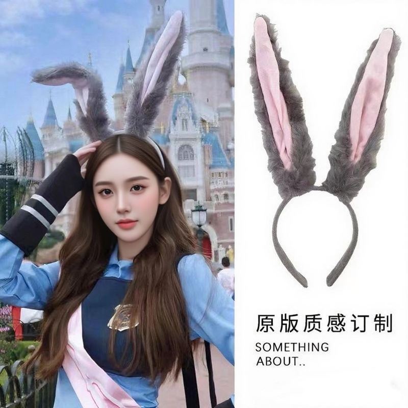 朱迪兔子耳朵毛绒发箍万圣节