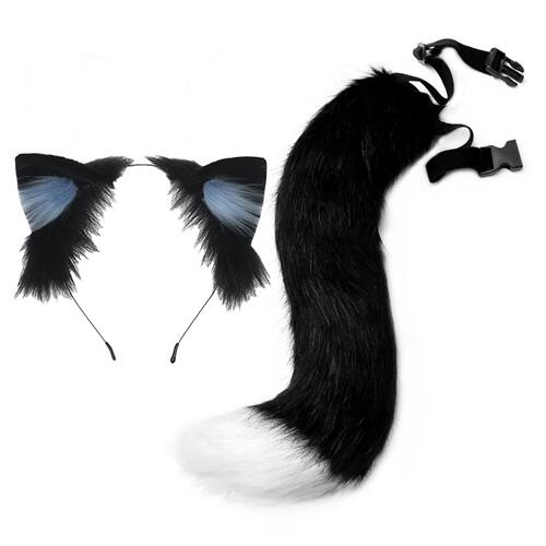 猫尾发箍套装猫尾日系尾巴cos