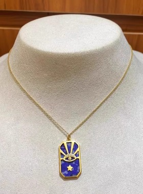 小众设计款青金石眼项链