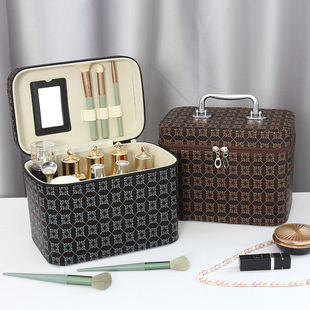 2023新款化妆包收纳盒化妆箱化妆品大容量多功能便携手提大号简约